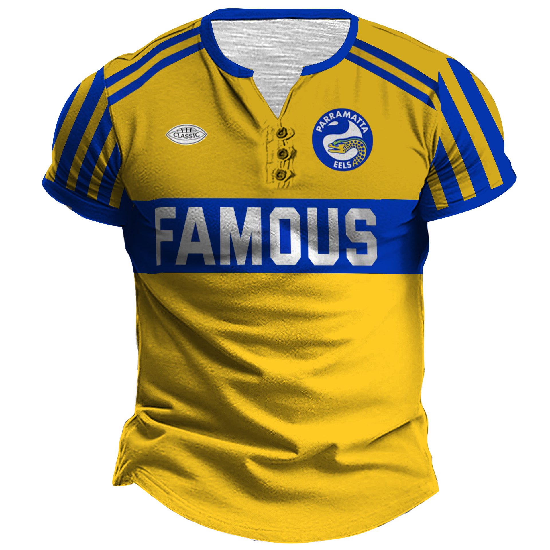 Parramatta Eels 1980 Famous ARL/NRL Vintage Retro Jerseys Henlley Shirt Parramatta Eels 1980 Famous ARL/NRL Vintage Retro Jerseys Henlley Shirt