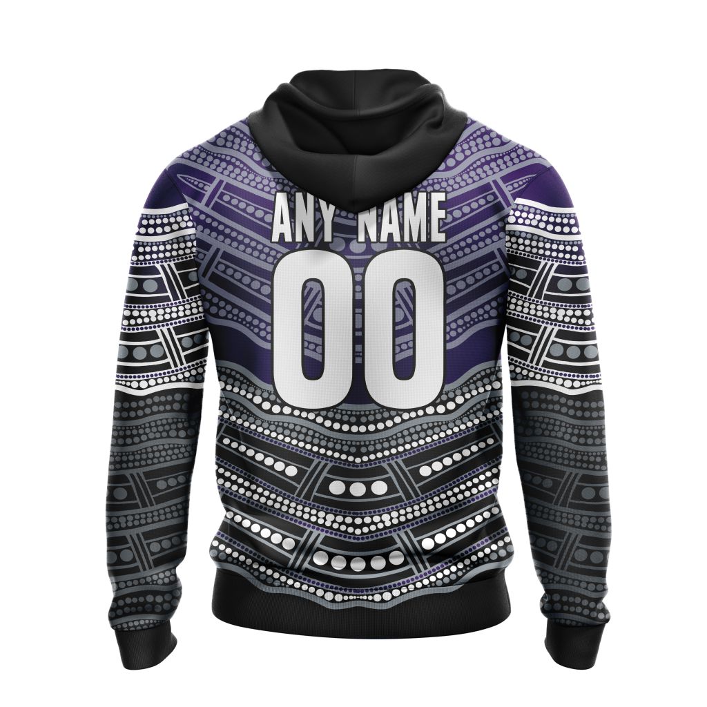 AFL Fremantle Dockers Custom Name Number Indigenous Mascot Pullover Hoodie AFL Fremantle Dockers Custom Name Number Indigenous Mascot Pullover Hoodie