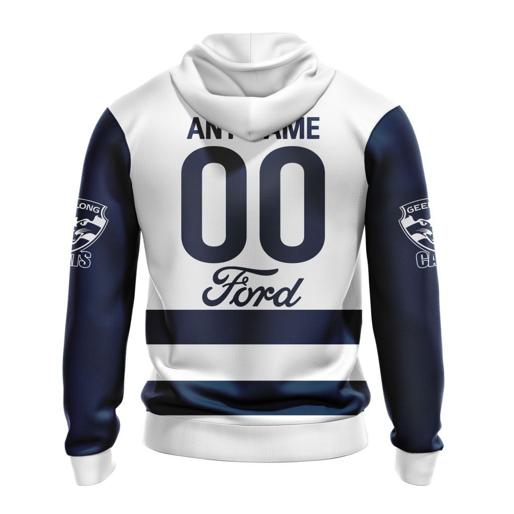 AFL Geelong Cats Custom Name Number 2023 Home Guernsey Pullover Hoodie AFL Geelong Cats Custom Name Number 2023 Home Guernsey Pullover Hoodie