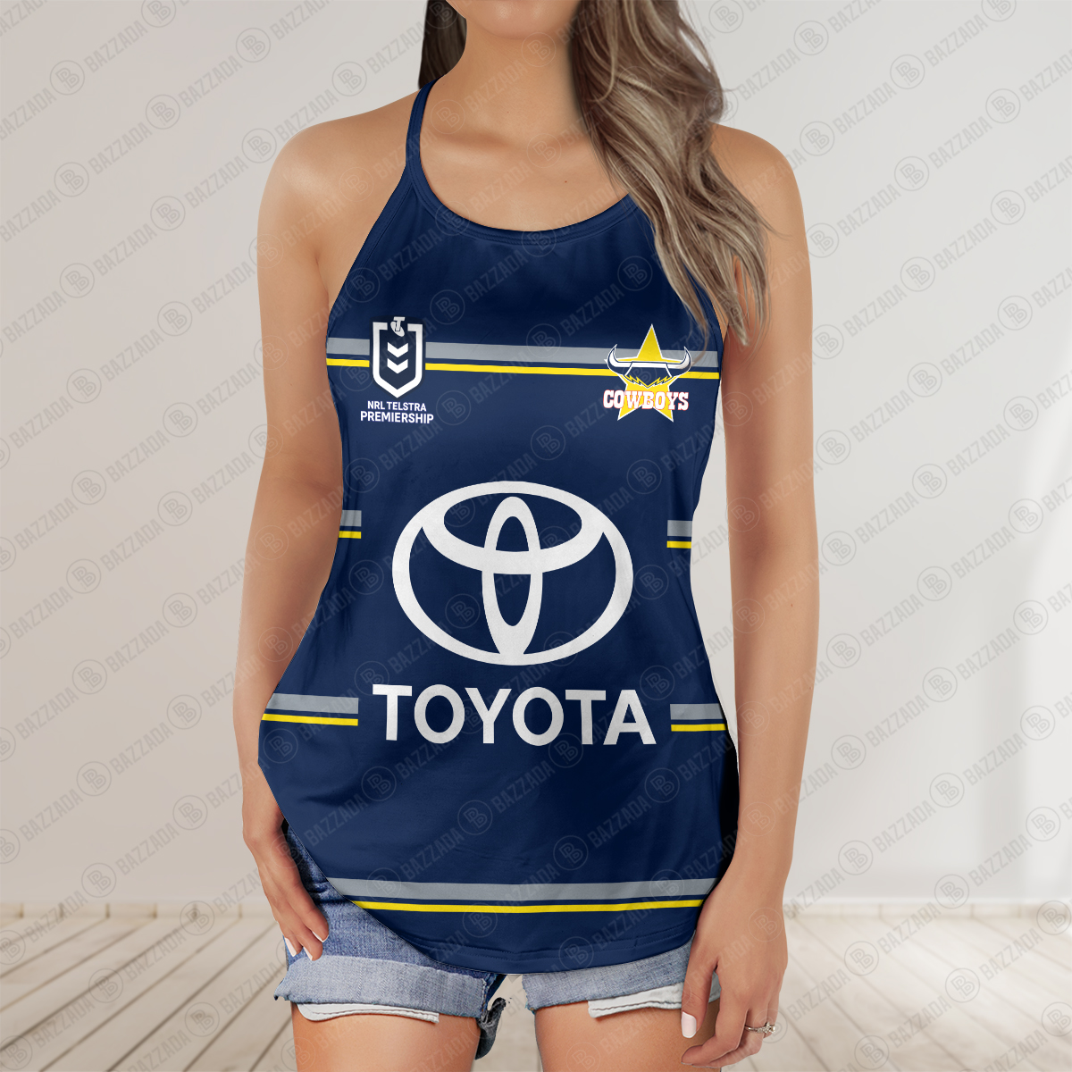 North Queensland Cowboys jersey Women’s Criss Cross Tanktop ? Bold & Sporty North Queensland Cowboys jersey Women’s Criss Cross Tanktop ? Bold & Sporty