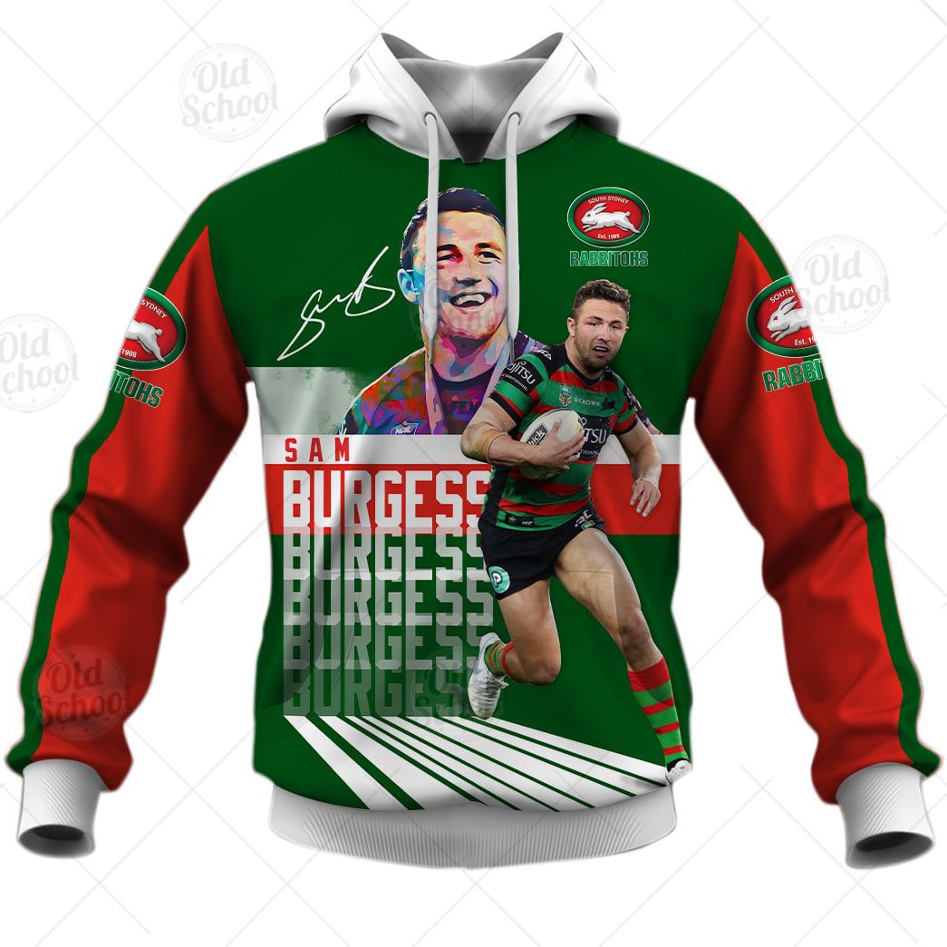NRL South Sydney Rabbitohs Sam Burgess No 12 Pullover Hoodie V3 NRL South Sydney Rabbitohs Sam Burgess No 12 Pullover Hoodie V3