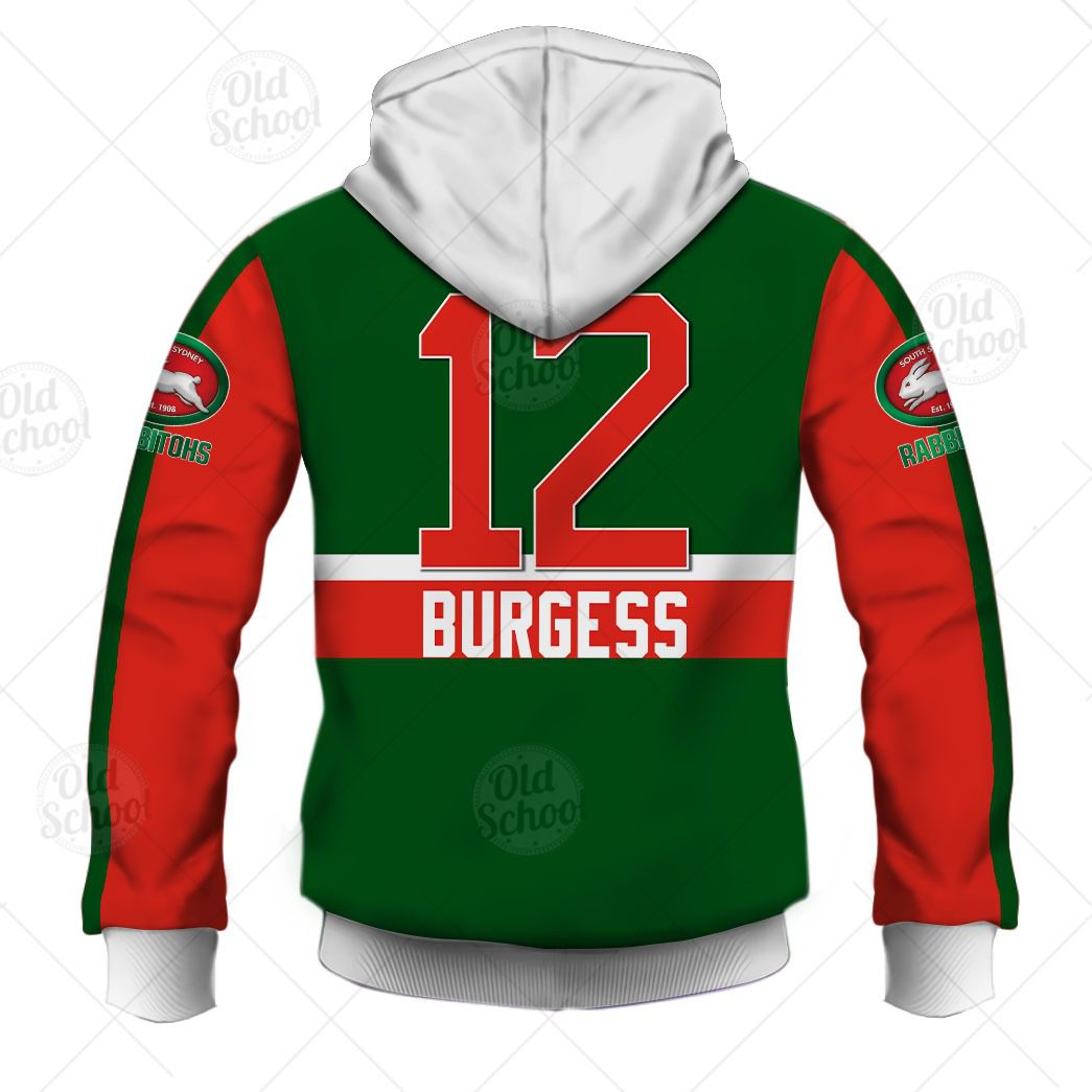 NRL South Sydney Rabbitohs Sam Burgess No 12 Pullover Hoodie V3 NRL South Sydney Rabbitohs Sam Burgess No 12 Pullover Hoodie V3