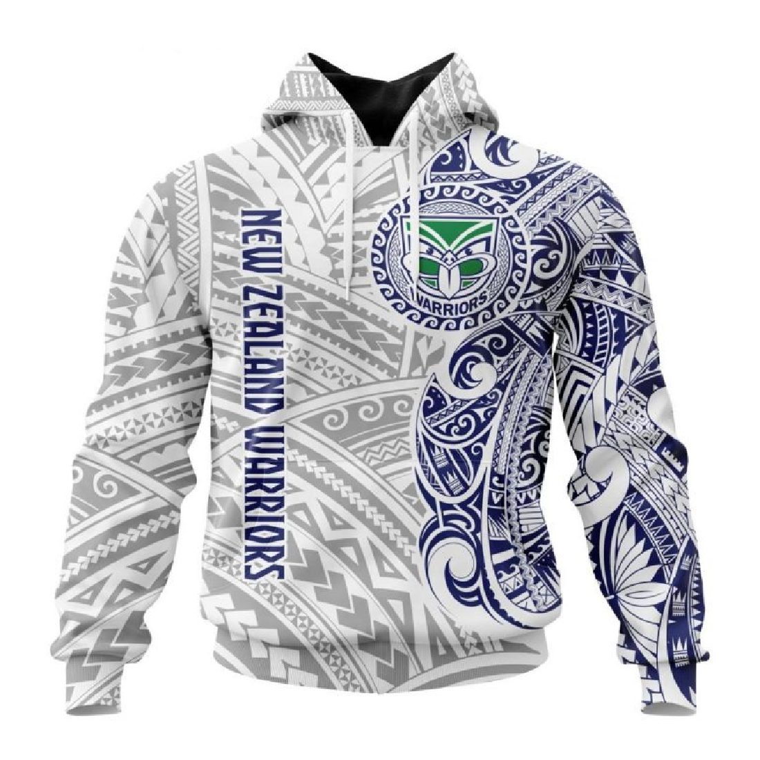 NRL New Zealand Warriors Custom Name Polynesian Pullover Hoodie NRL New Zealand Warriors Custom Name Polynesian Pullover Hoodie