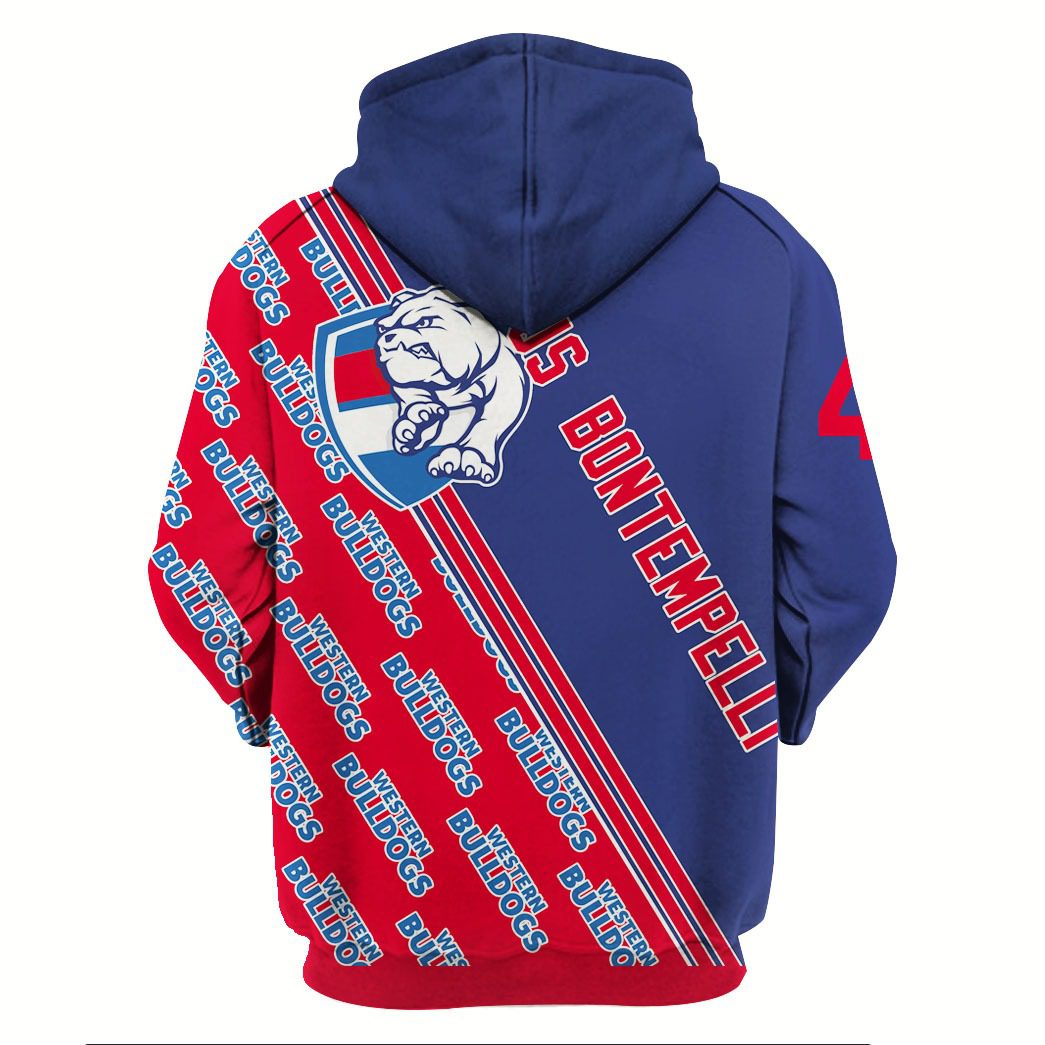 AFL Western Bulldogs Marcus Bontempelli No 4 Pullover Hoodie AFL Western Bulldogs Marcus Bontempelli No 4 Pullover Hoodie