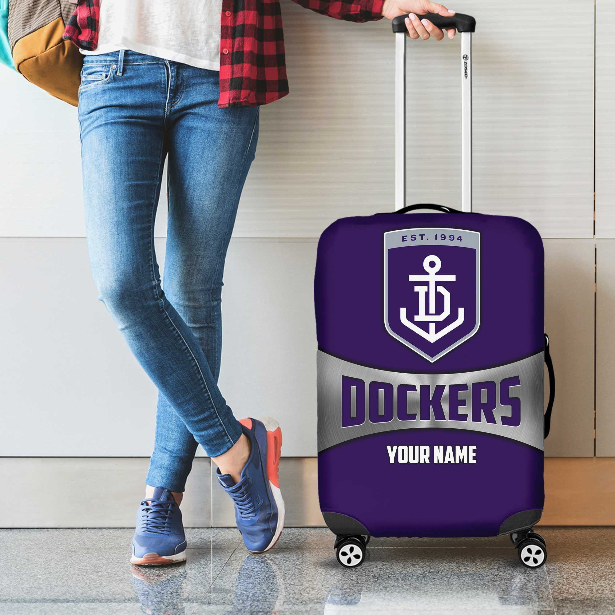 AFL Fremantle Dockers Custom Name Gift For Fans Luggage Cover AFL Fremantle Dockers Custom Name Gift For Fans Luggage Cover