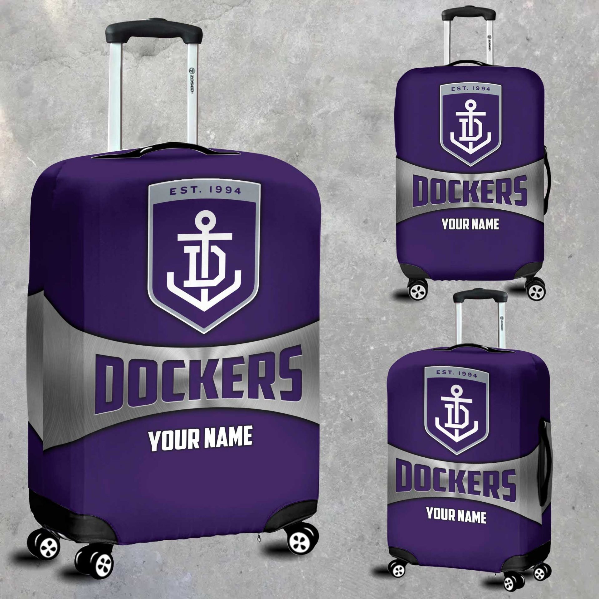 AFL Fremantle Dockers Custom Name Gift For Fans Luggage Cover AFL Fremantle Dockers Custom Name Gift For Fans Luggage Cover