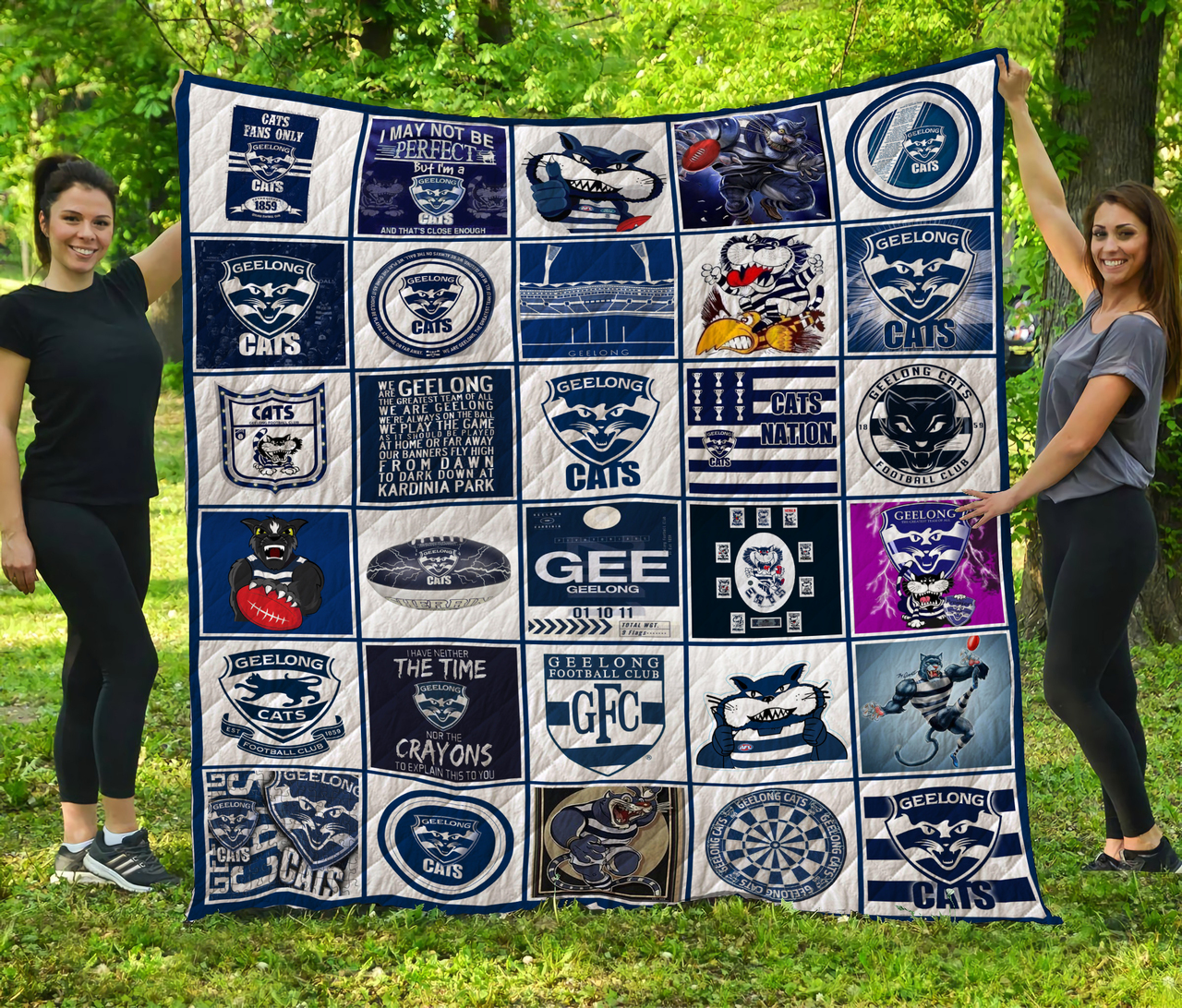 AFL Geelong Cats Quilt Blanket V2 AFL Geelong Cats Quilt Blanket V2