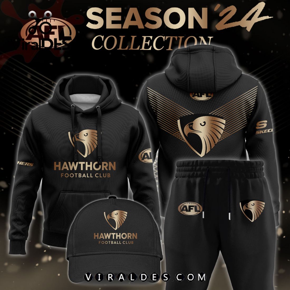 AFL Hawthorn Hawks Gold Premier 2024 Hoodie, Jogger, Cap AFL Hawthorn Hawks Gold Premier 2024 Hoodie, Jogger, Cap
