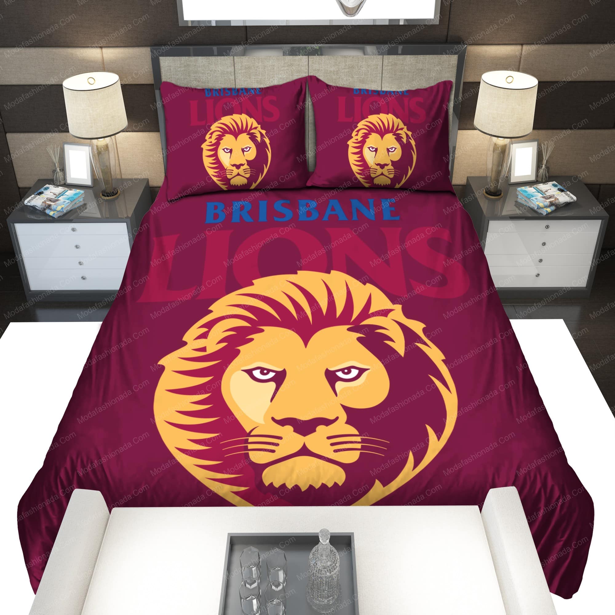 AFL Brisbane Lions Maroon Edition Bedding Set AFL Brisbane Lions Maroon Edition Bedding Set
