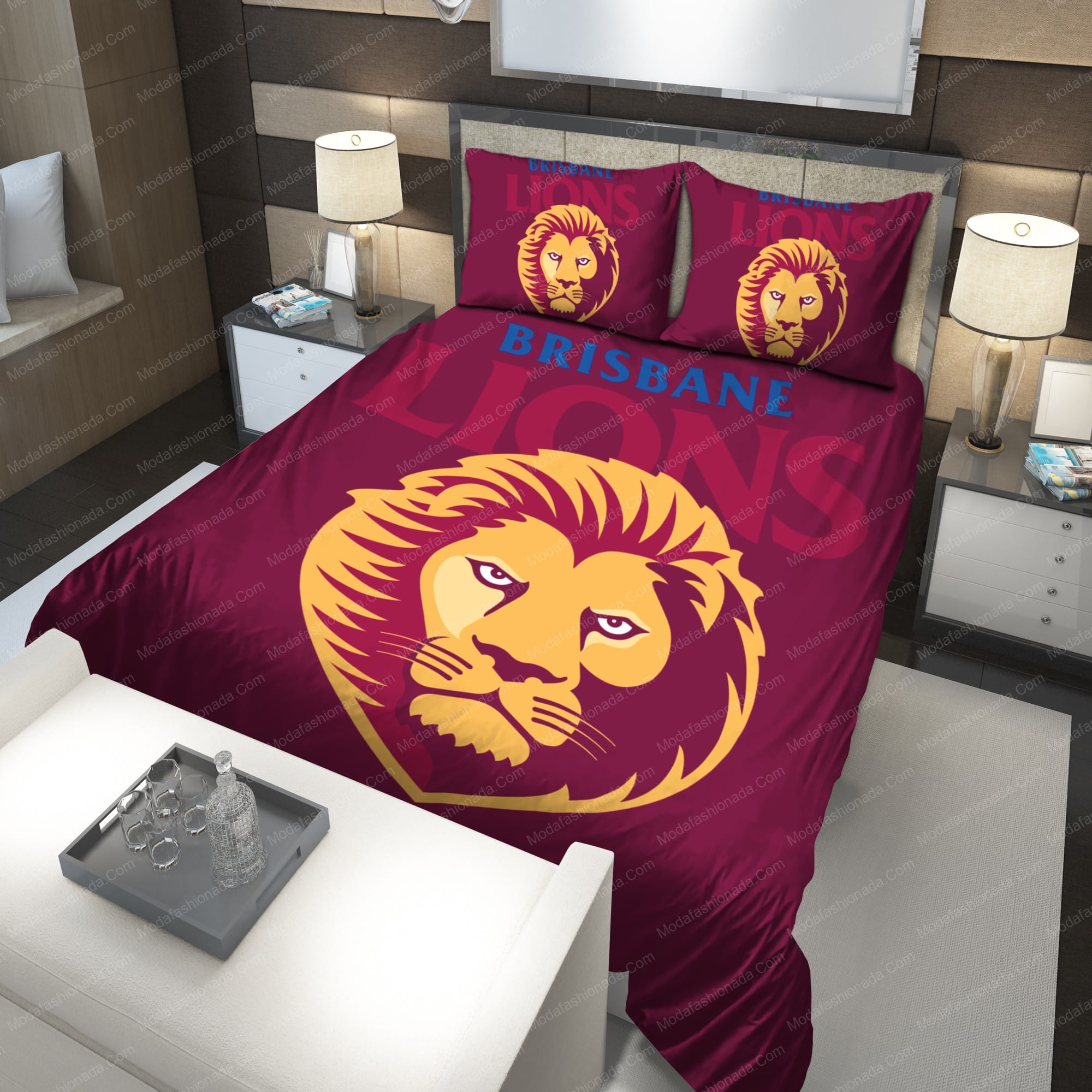 AFL Brisbane Lions Maroon Edition Bedding Set AFL Brisbane Lions Maroon Edition Bedding Set