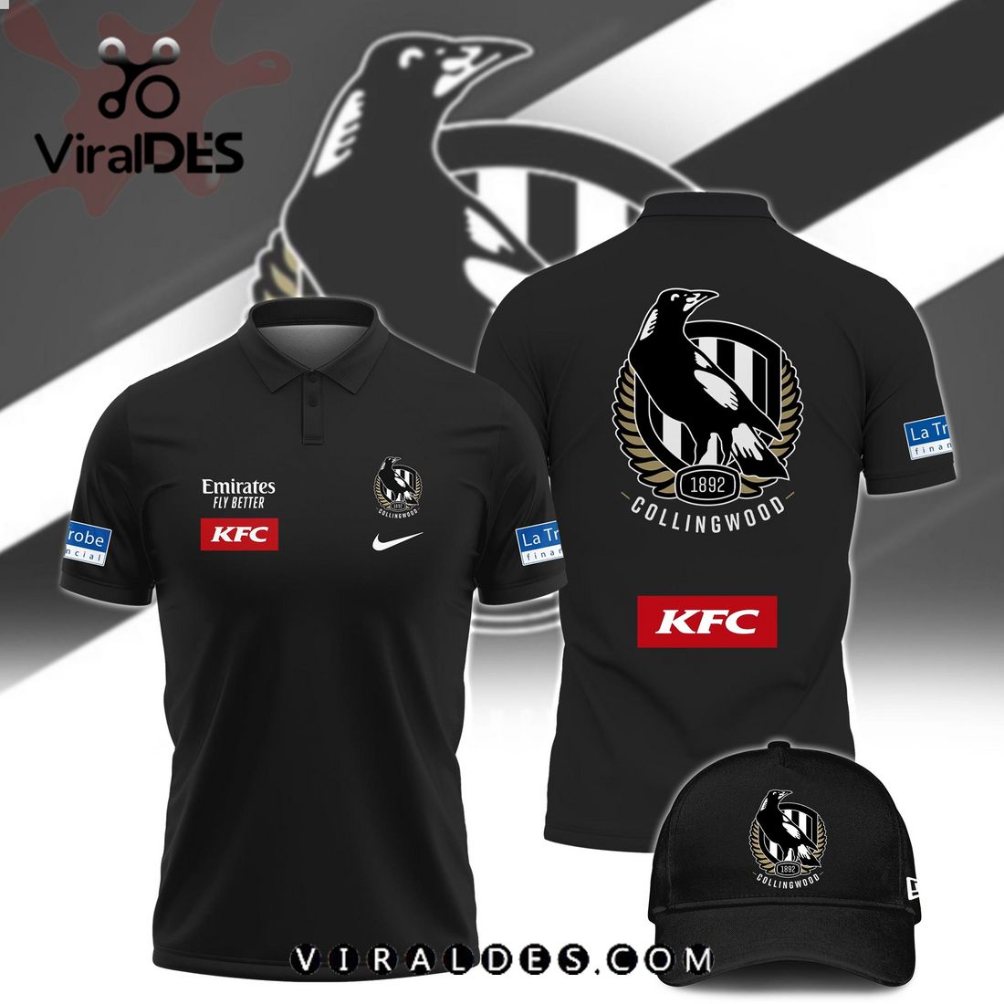 Collingwood Magpies AFL Polo, Cap Limited Edition Collingwood Magpies AFL Polo, Cap Limited Edition