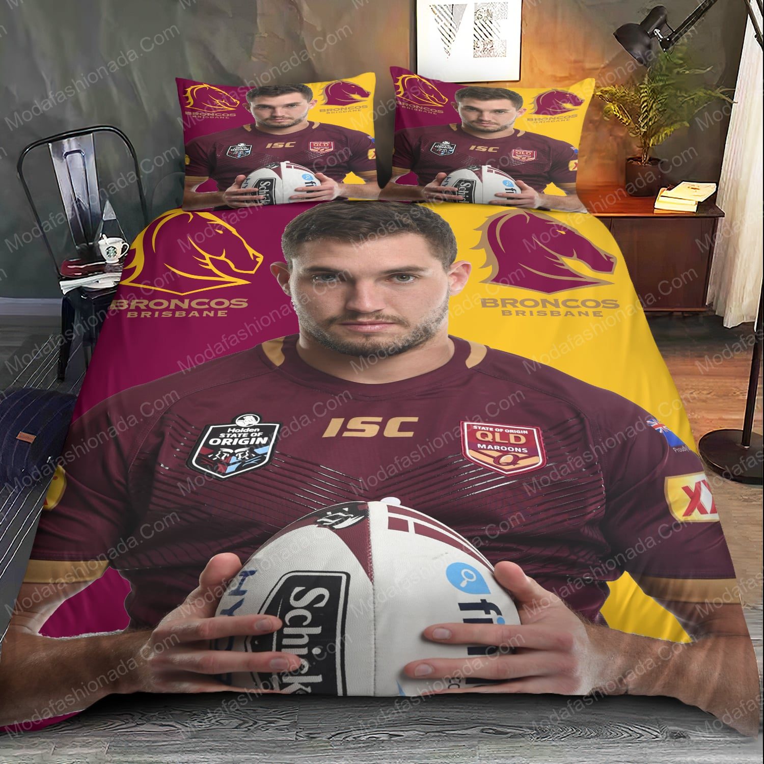 NRL Brisbane Broncos Corey Oates Bedding Set NRL Brisbane Broncos Corey Oates Bedding Set