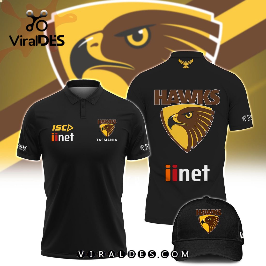 Hawthorn Hawks AFL Polo, Cap Limited Edition Hawthorn Hawks AFL Polo, Cap Limited Edition