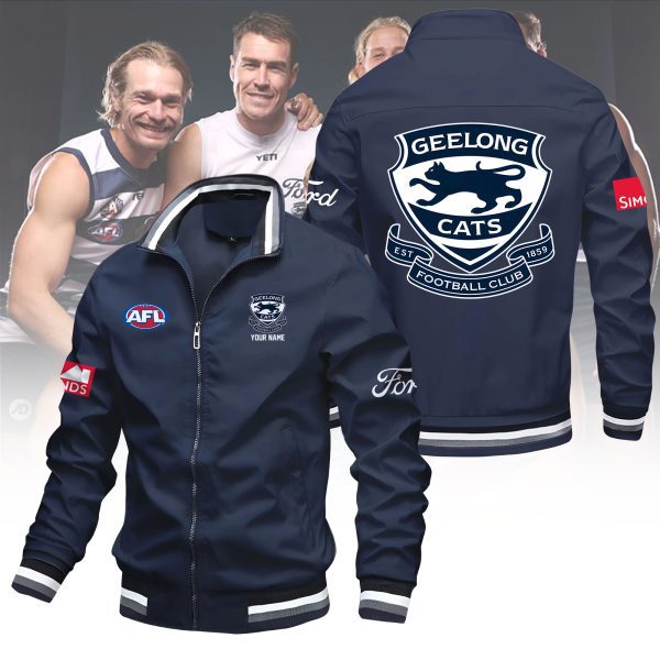 AFL Geelong Cats Custom Name Lapel Jacket AFL Geelong Cats Custom Name Lapel Jacket