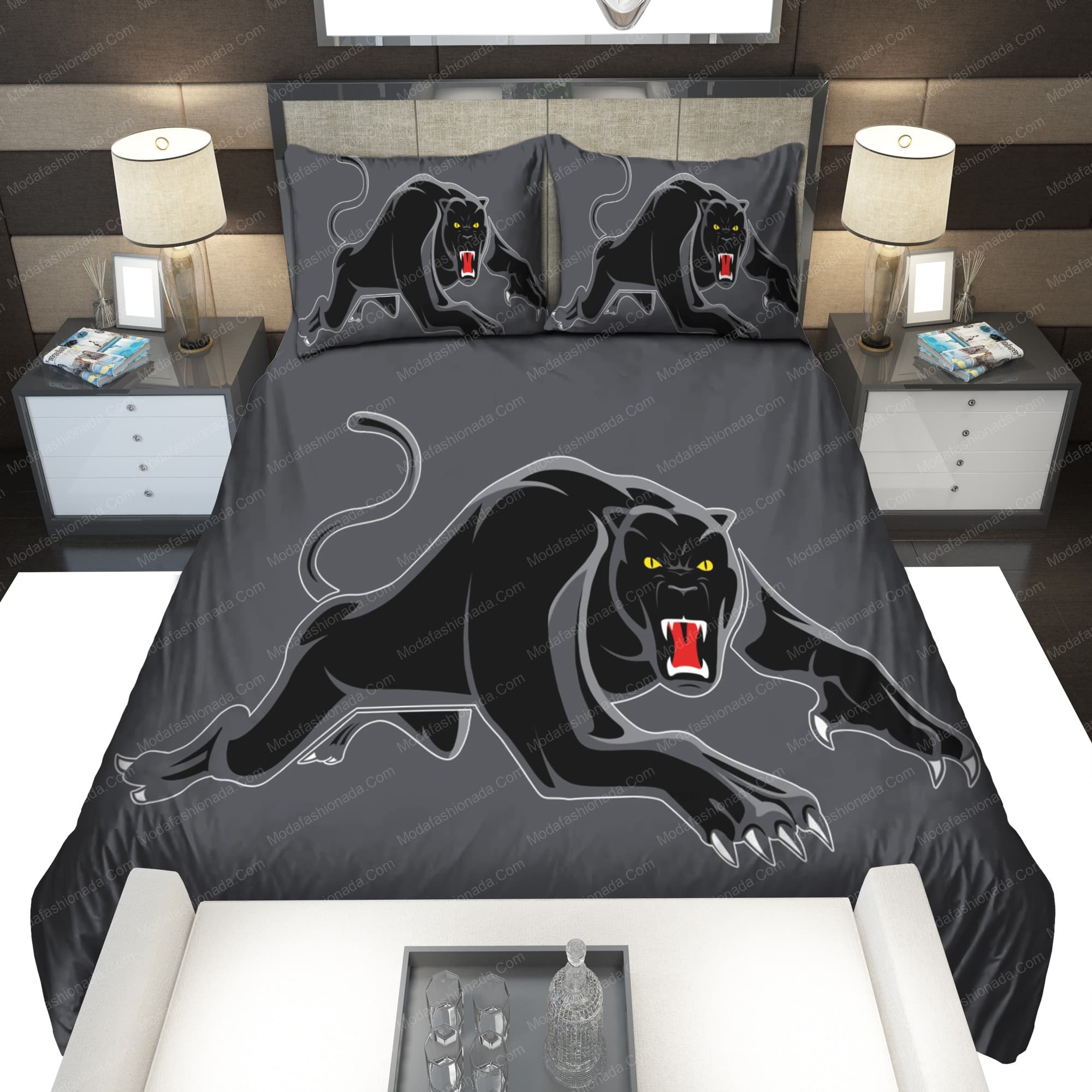 NRL Penrith Panthers Black Bedding Set V5 NRL Penrith Panthers Black Bedding Set V5