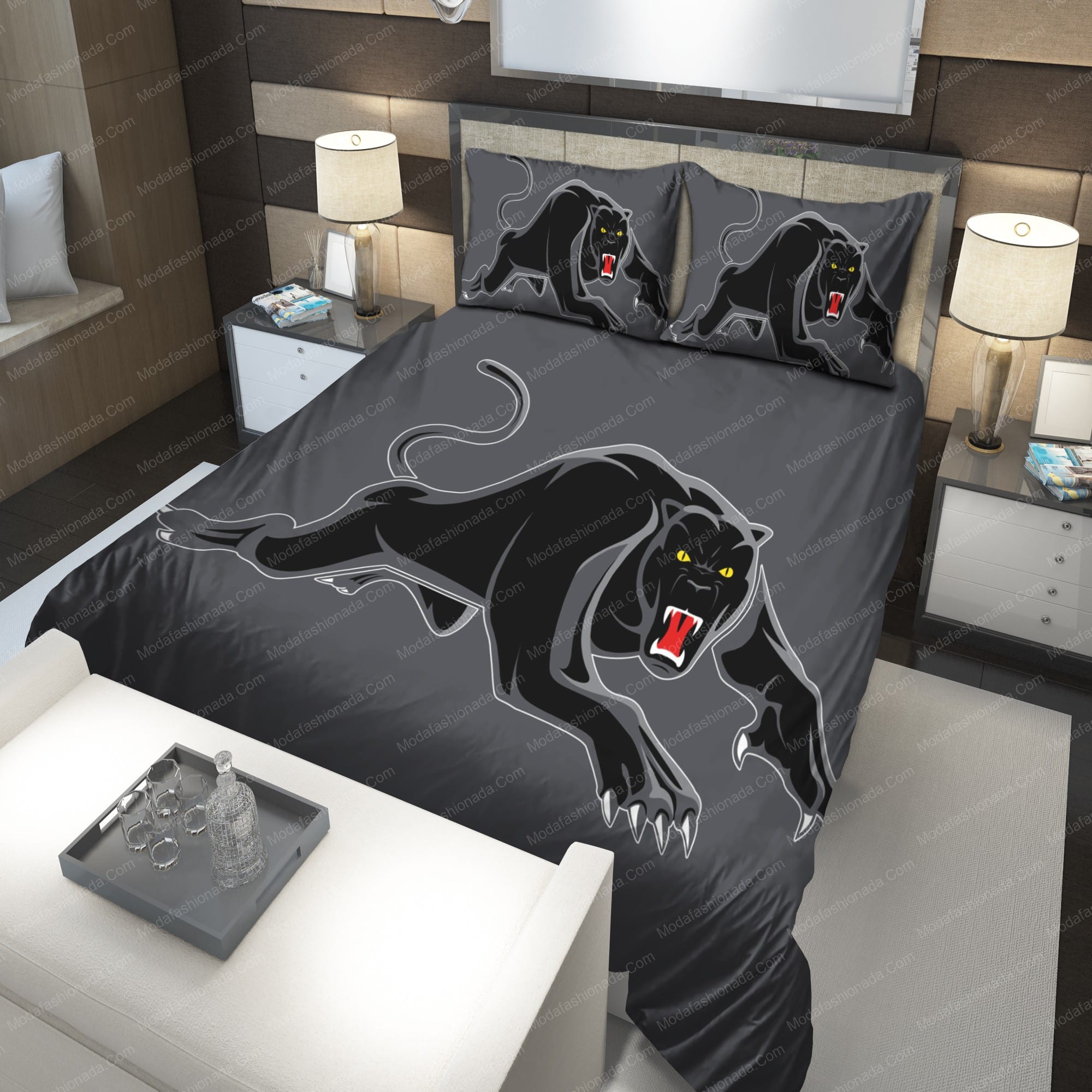 NRL Penrith Panthers Black Bedding Set V5 NRL Penrith Panthers Black Bedding Set V5