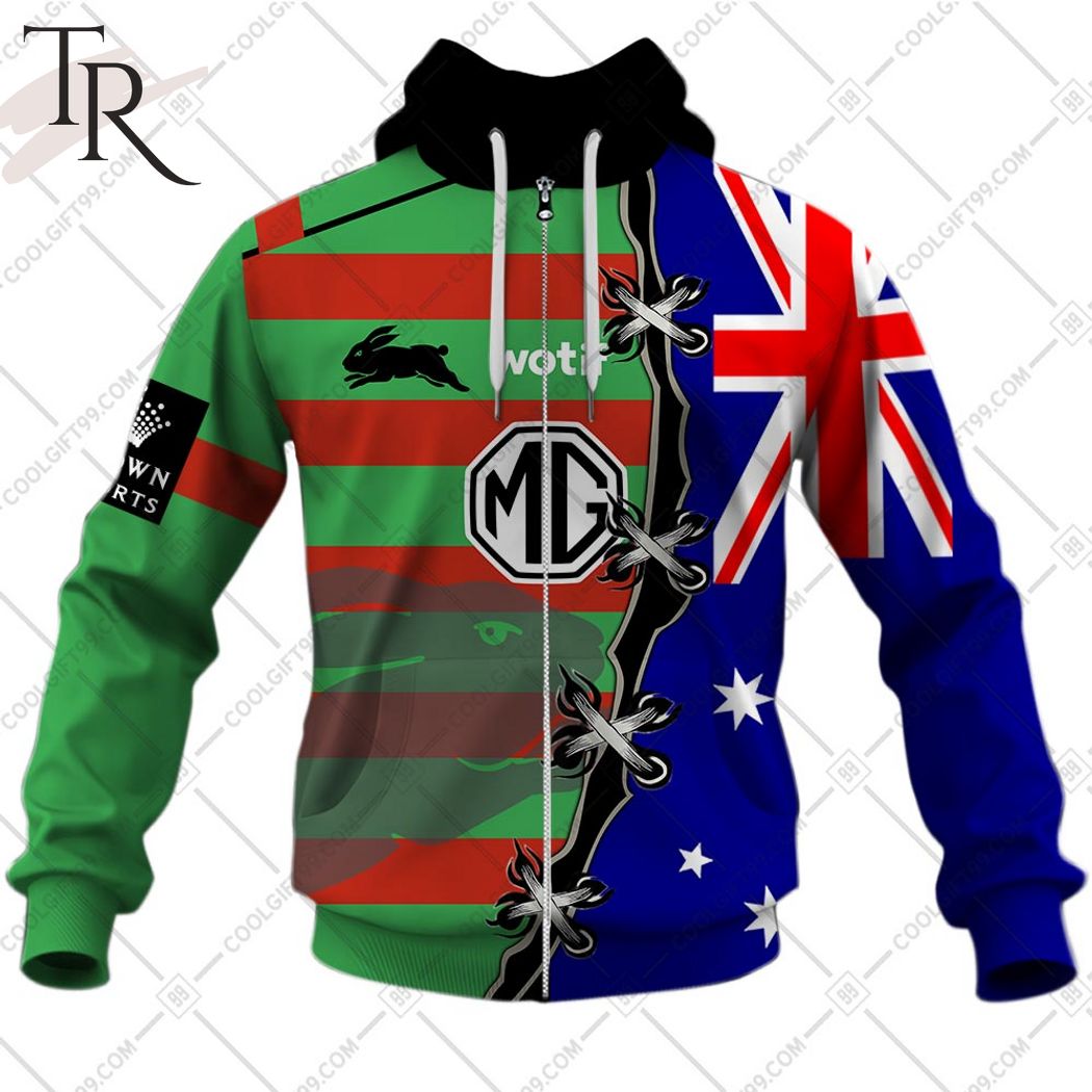 Personalized NRL South Sydney Rabbitohs Home Jersey Mix Flag Hoodie Personalized NRL South Sydney Rabbitohs Home Jersey Mix Flag Hoodie