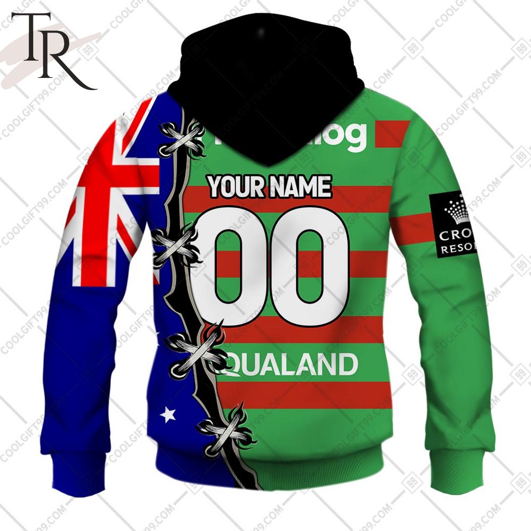 Personalized NRL South Sydney Rabbitohs Home Jersey Mix Flag Hoodie Personalized NRL South Sydney Rabbitohs Home Jersey Mix Flag Hoodie