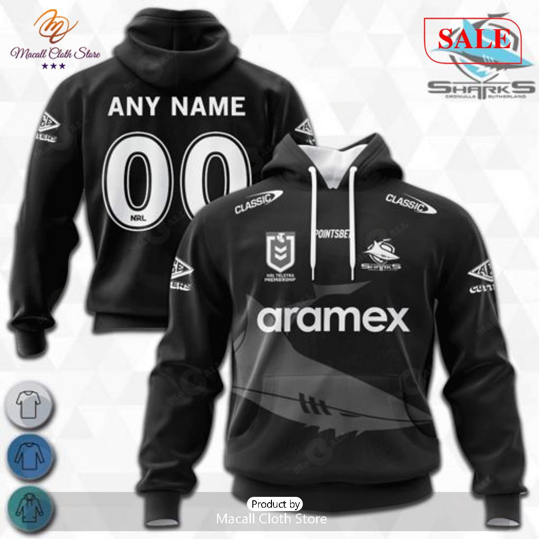 SALE NRL Personalized Cronulla-Sutherland Sharks Special Monochrome Design Hoodie Sweatshirt 3D -soulcals SALE NRL Personalized Cronulla-Sutherland Sharks Special Monochrome Design Hoodie Sweatshirt 3D -soulcals