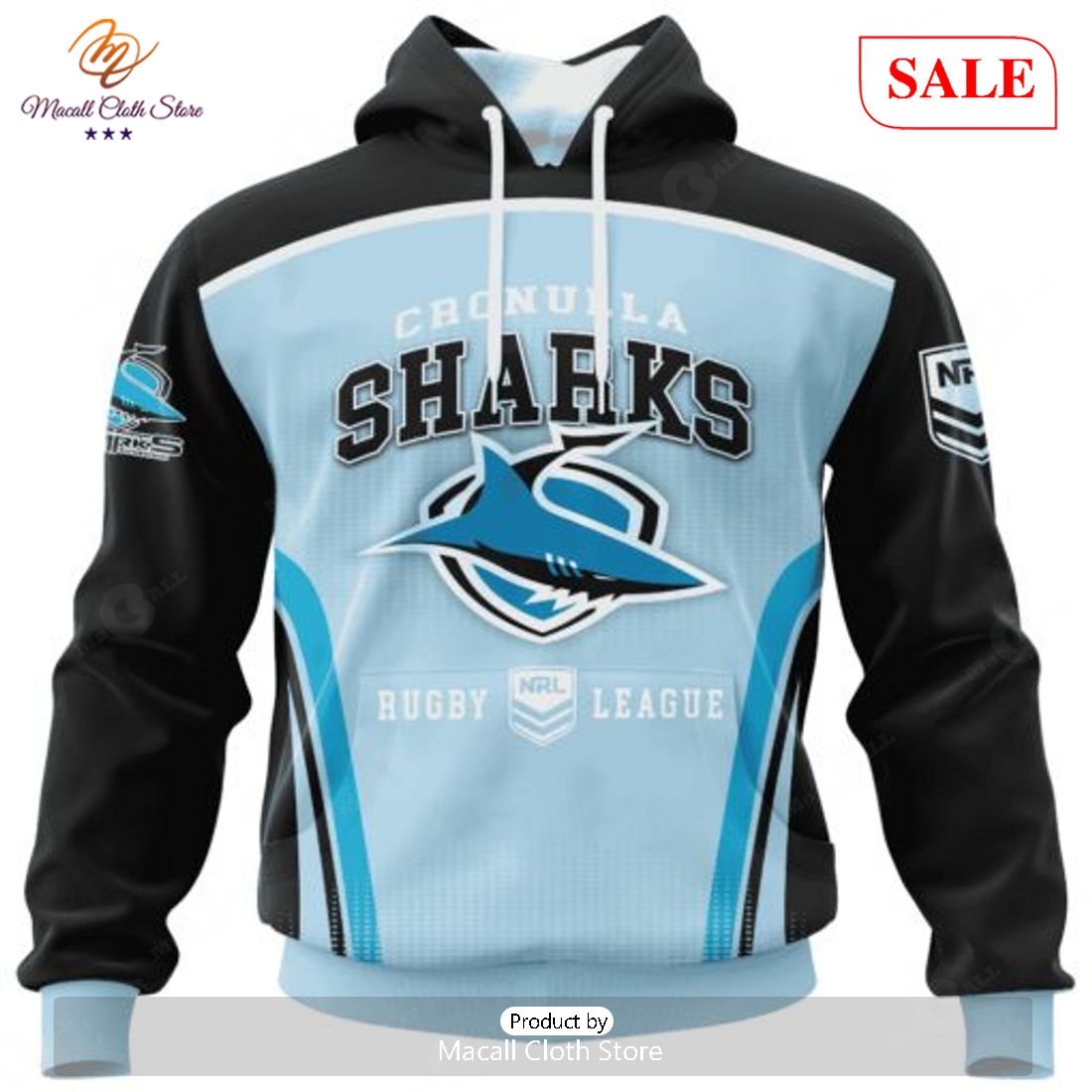 SALE NRL Personalized Cronulla-Sutherland Sharks Special Sideline Design Hoodie Sweatshirt 3D -soulcals SALE NRL Personalized Cronulla-Sutherland Sharks Special Sideline Design Hoodie Sweatshirt 3D -soulcals