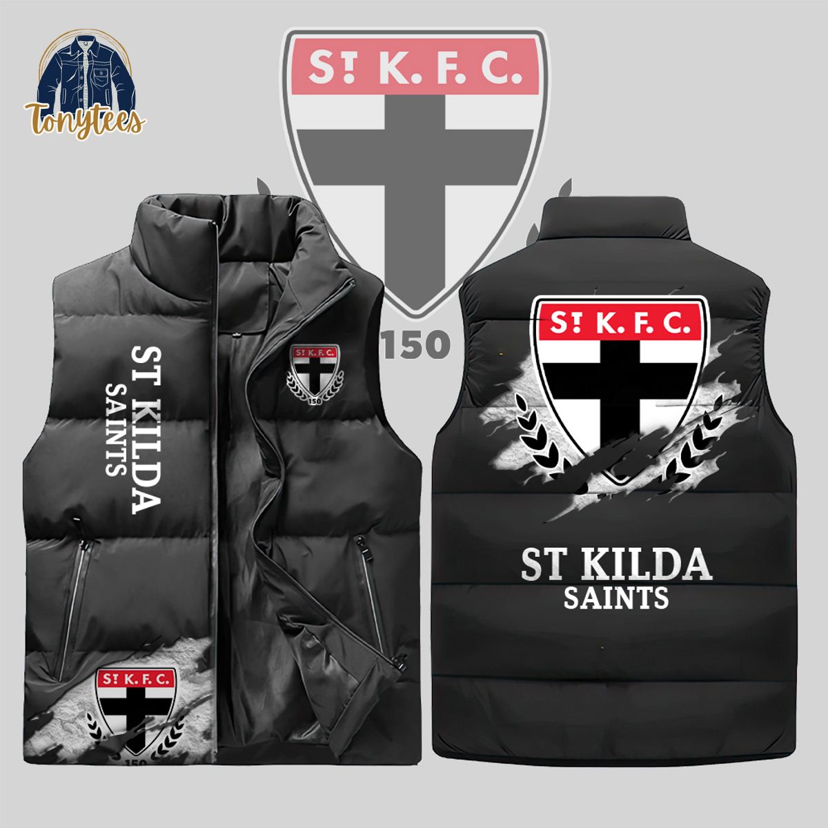 St Kilda Football Club Saints AFL Sleeveless Jacket St Kilda Football Club Saints AFL Sleeveless Jacket