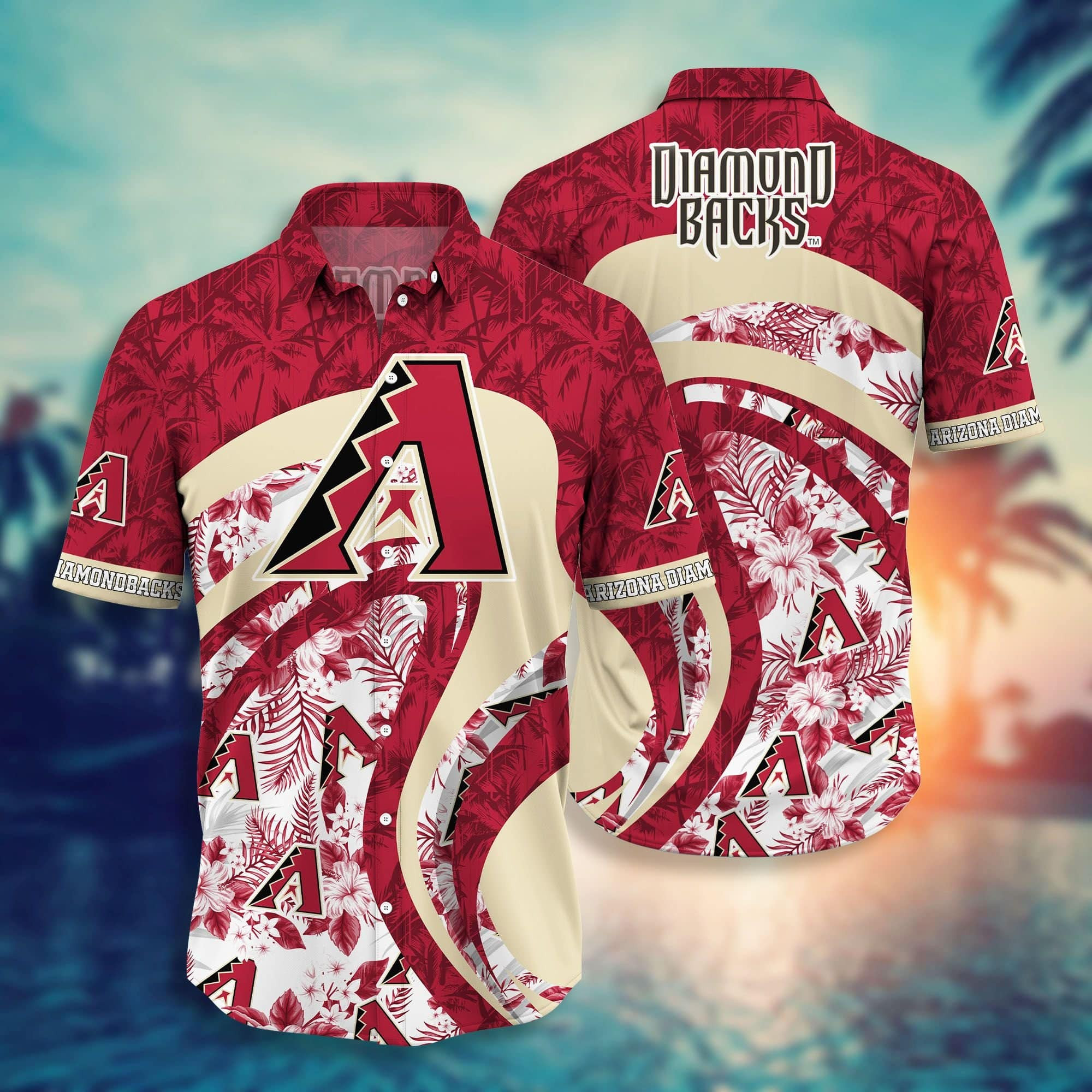 Arizona Diamondbacks Saguaro Sunset Hawaiian Shirt