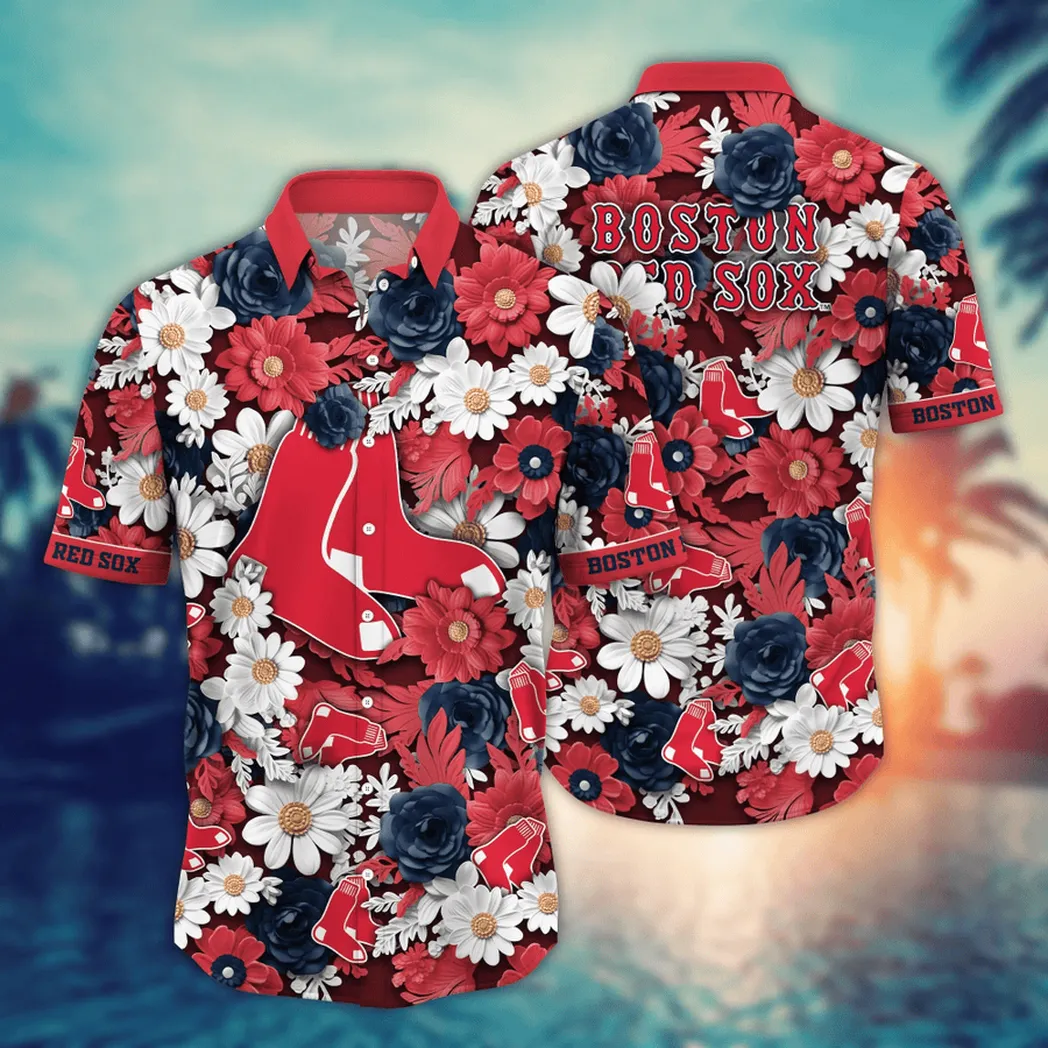 Boston Red Sox Bold Floral Glory Hawaiian Shirt