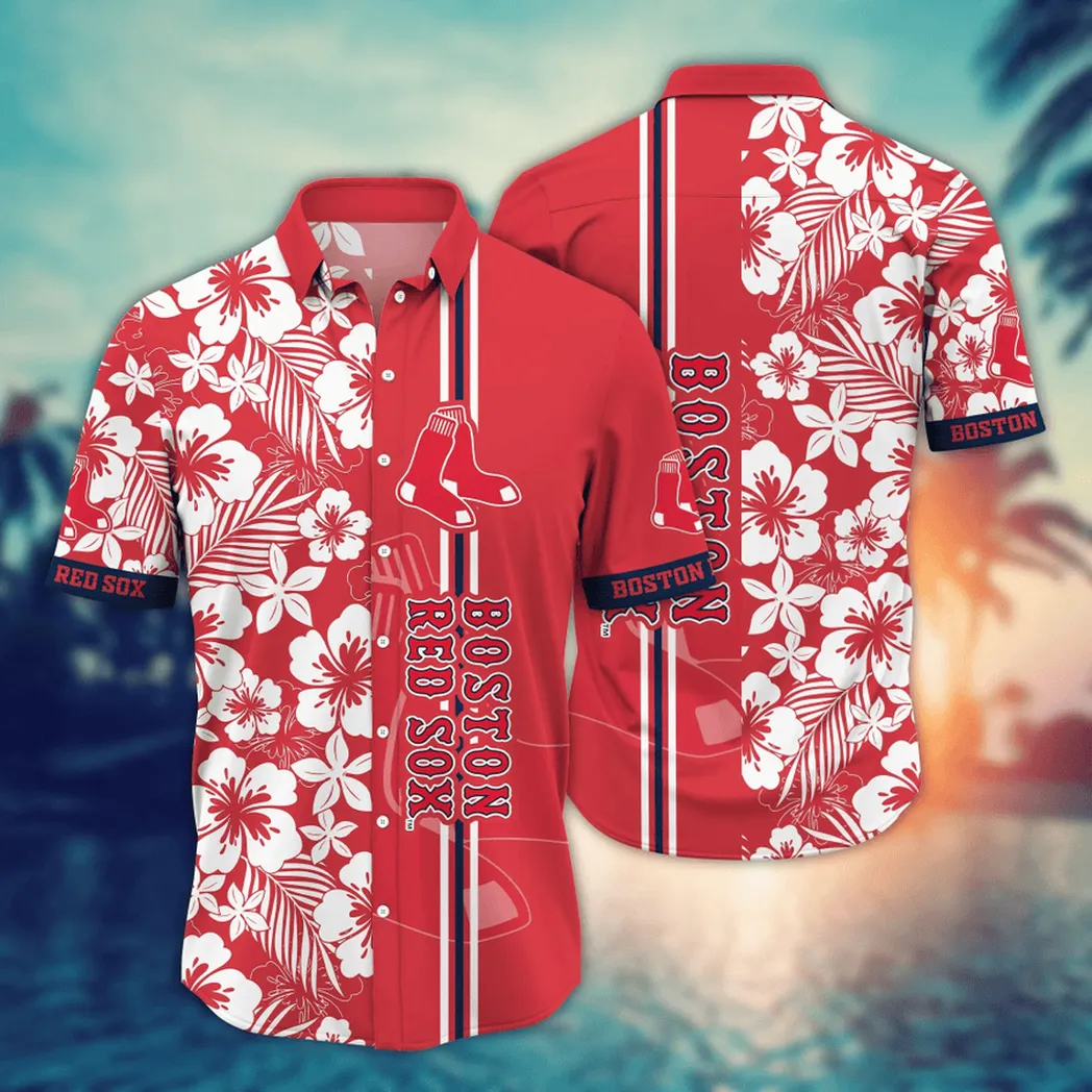 Boston Red Sox Classic Hibiscus Aloha Shirt