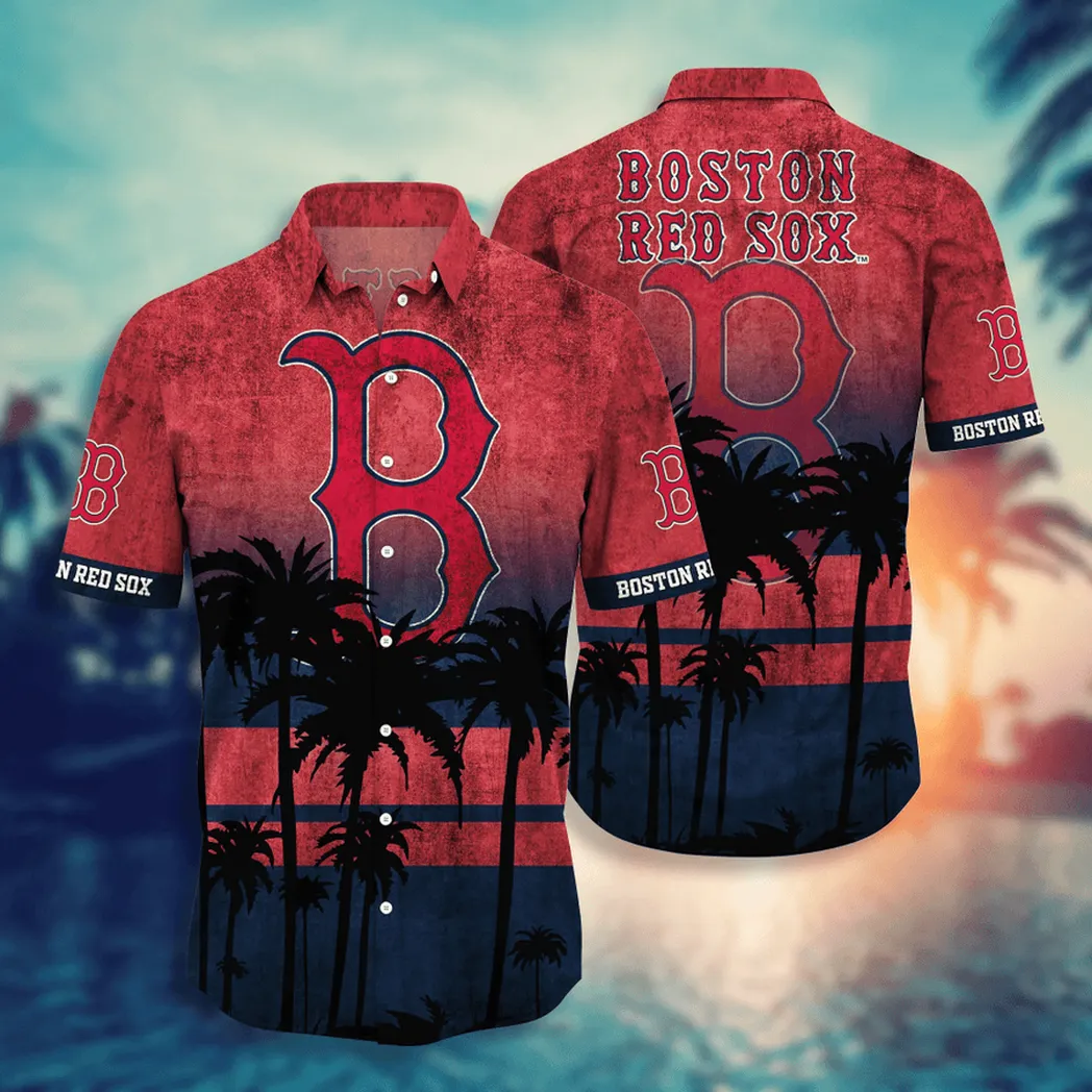 Boston Red Sox Tropical Palm Paradise Hawaiian Shirt