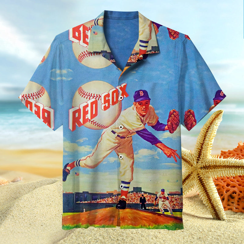 Boston Red Sox Vintage Pitcher’s Hawaiian Shirt