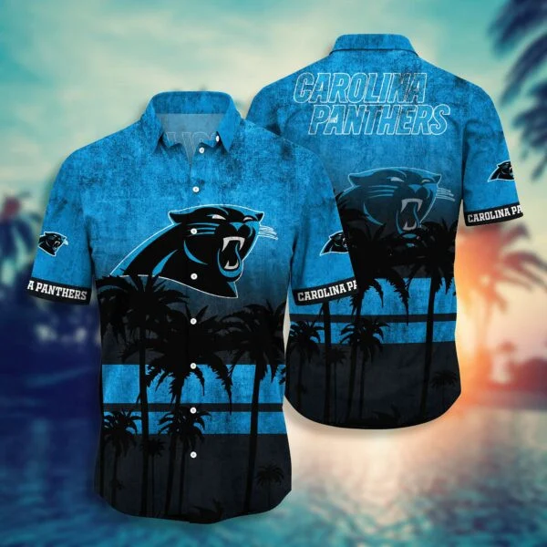 Carolina Panthers Midnight Tropics Hawaiian Shirt