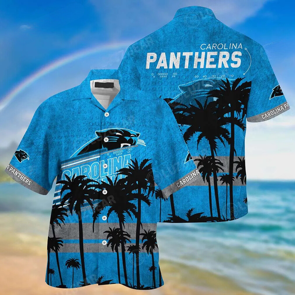 Carolina Panthers Tropical Gridiron Hawaiian Shirt