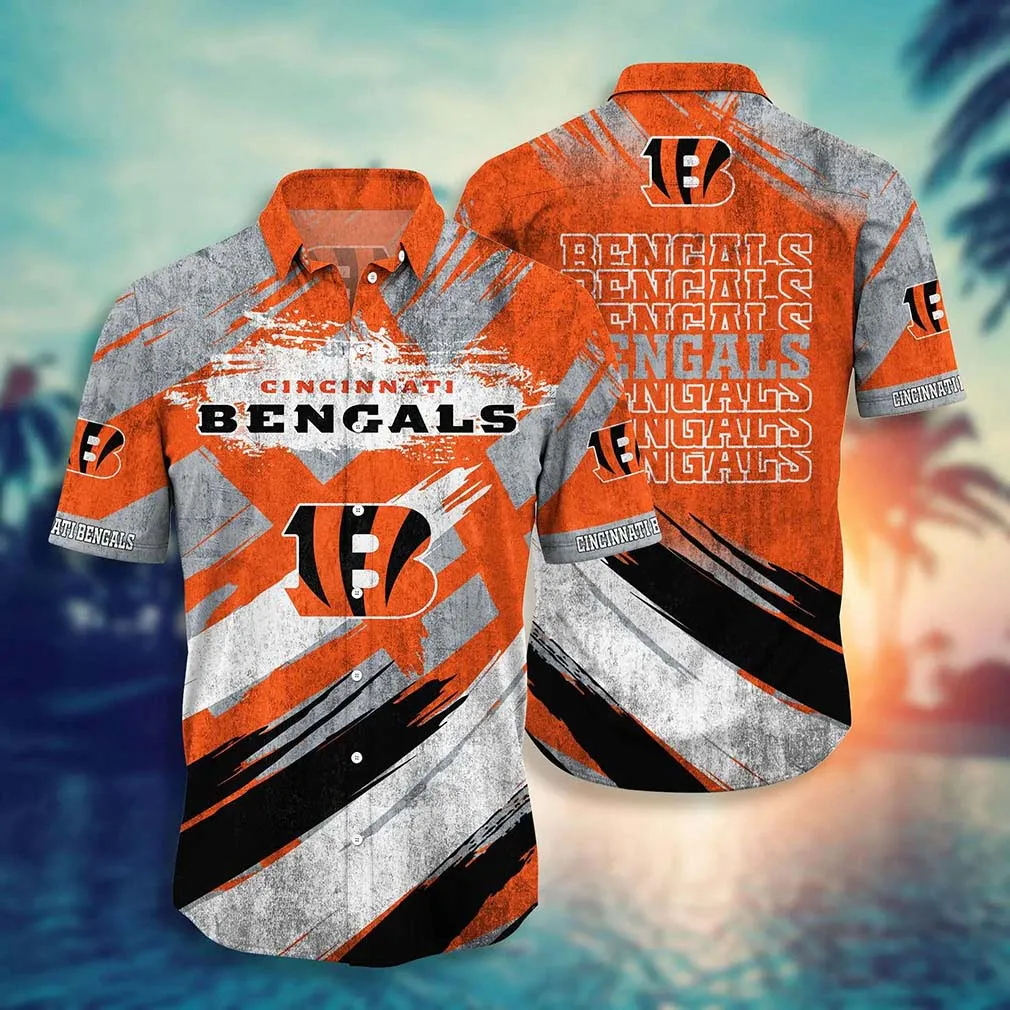 Cincinnati Bengals Abstract Stripes Hawaiian Shirt