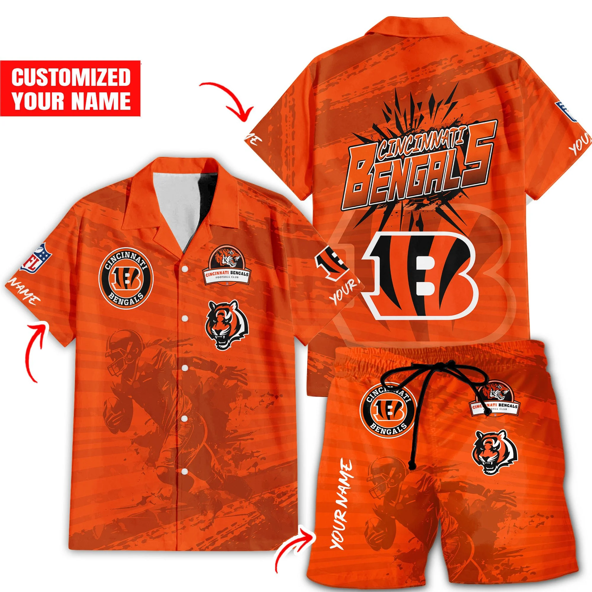 Cincinnati Bengals Custom Champion Hawaiian Shirt