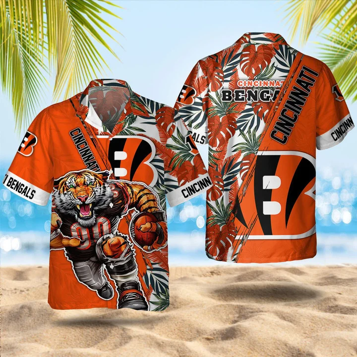 Cincinnati Bengals Fierce Tiger Hawaiian Shirt