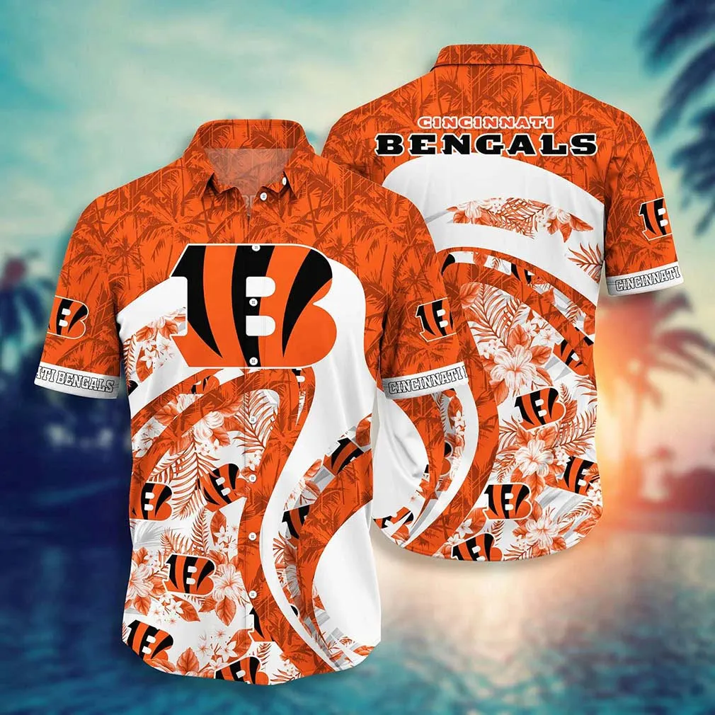 Cincinnati Bengals Floral Wave Hawaiian Shirt