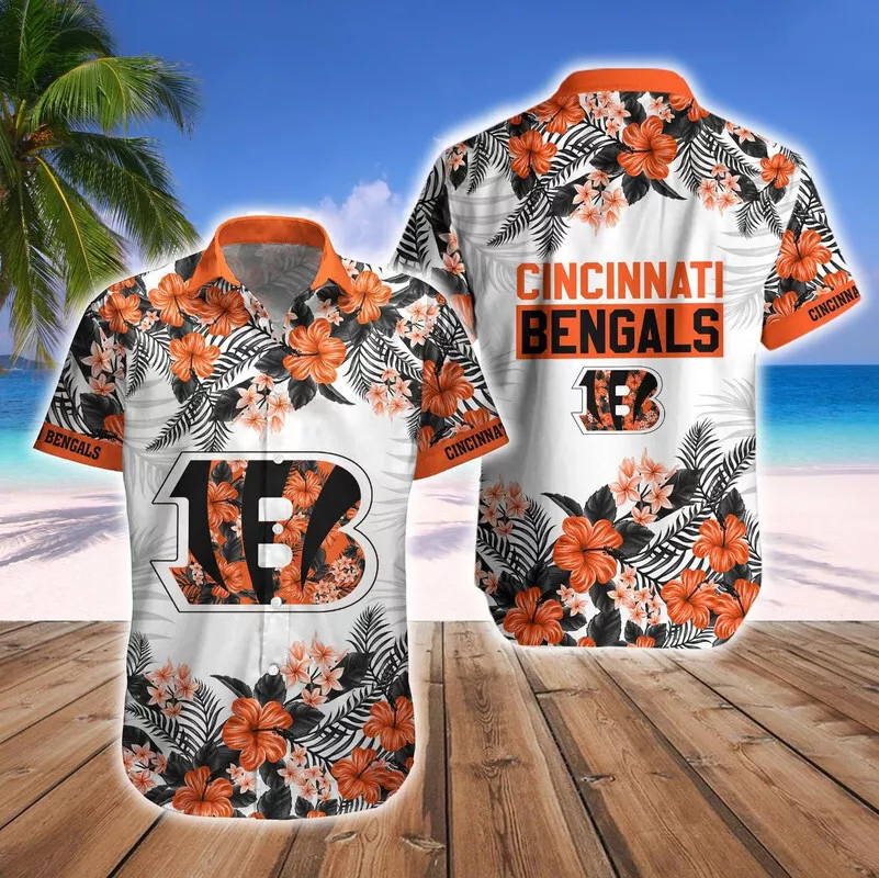 Cincinnati Bengals Hibiscus Bloom Hawaiian Shirt