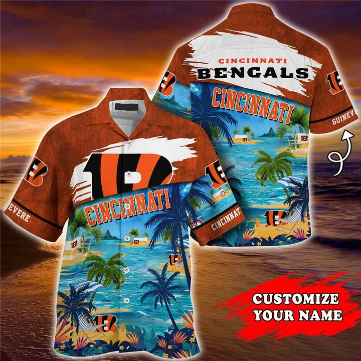 Cincinnati Bengals Island Sunset Hawaiian Shirt