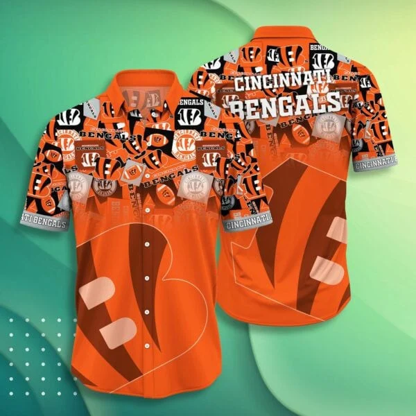 Cincinnati Bengals Logo Frenzy Hawaiian Shirt