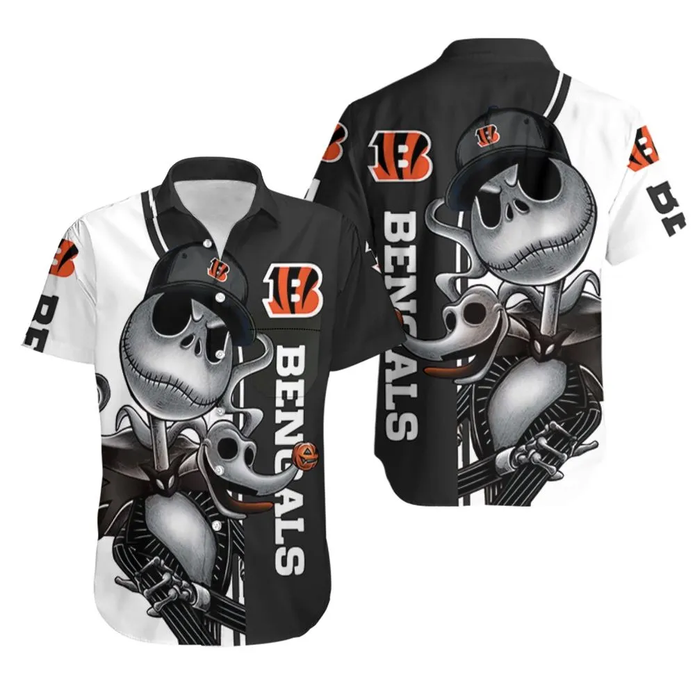 Cincinnati Bengals Nightmare Skull Hawaiian Shirt