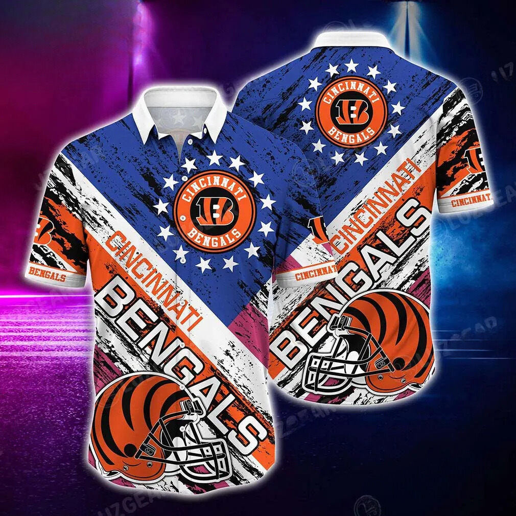 Cincinnati Bengals Stars and Stripes Hawaiian Shirt