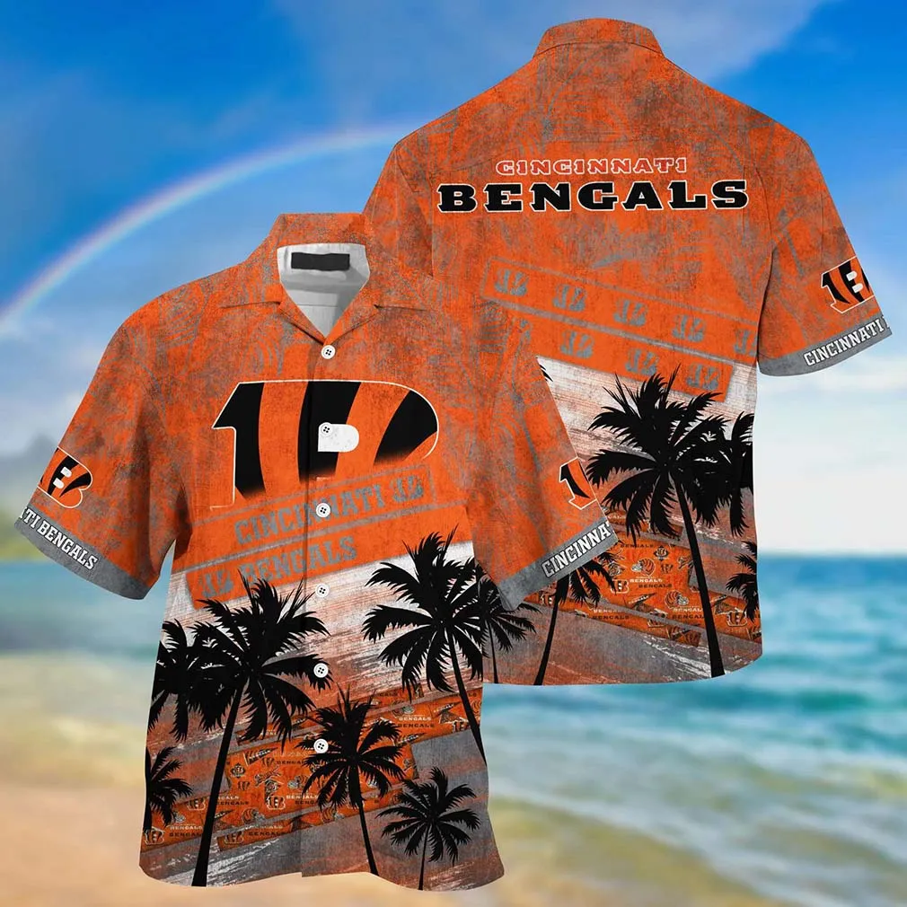 Cincinnati Bengals Sunset Palm View Hawaiian Shirt