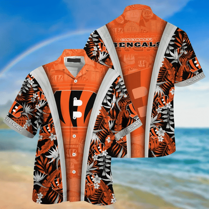 Cincinnati Bengals Tropical Elegance Hawaiian Shirt