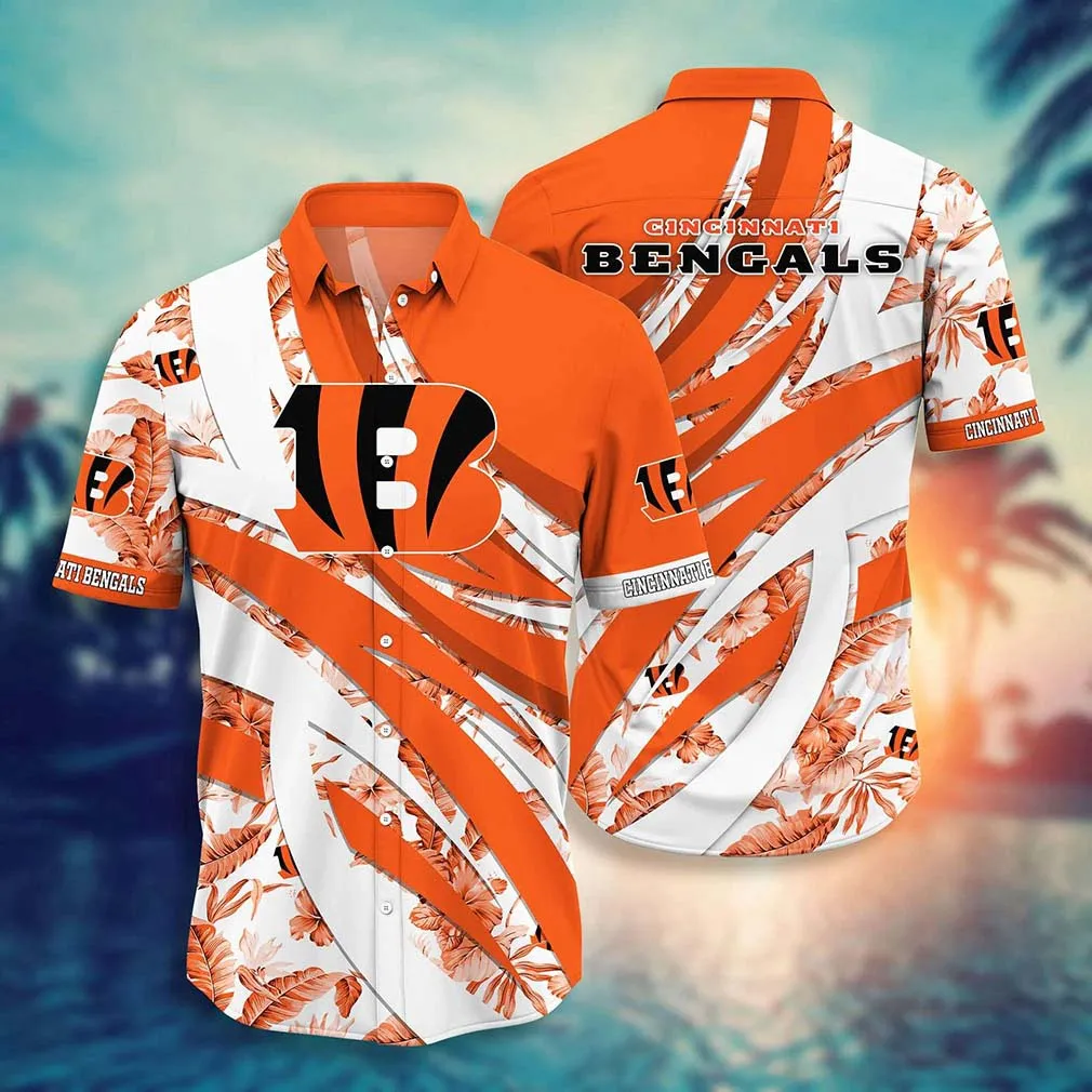 Cincinnati Bengals Tropical Leaf Hawaiian Shirt