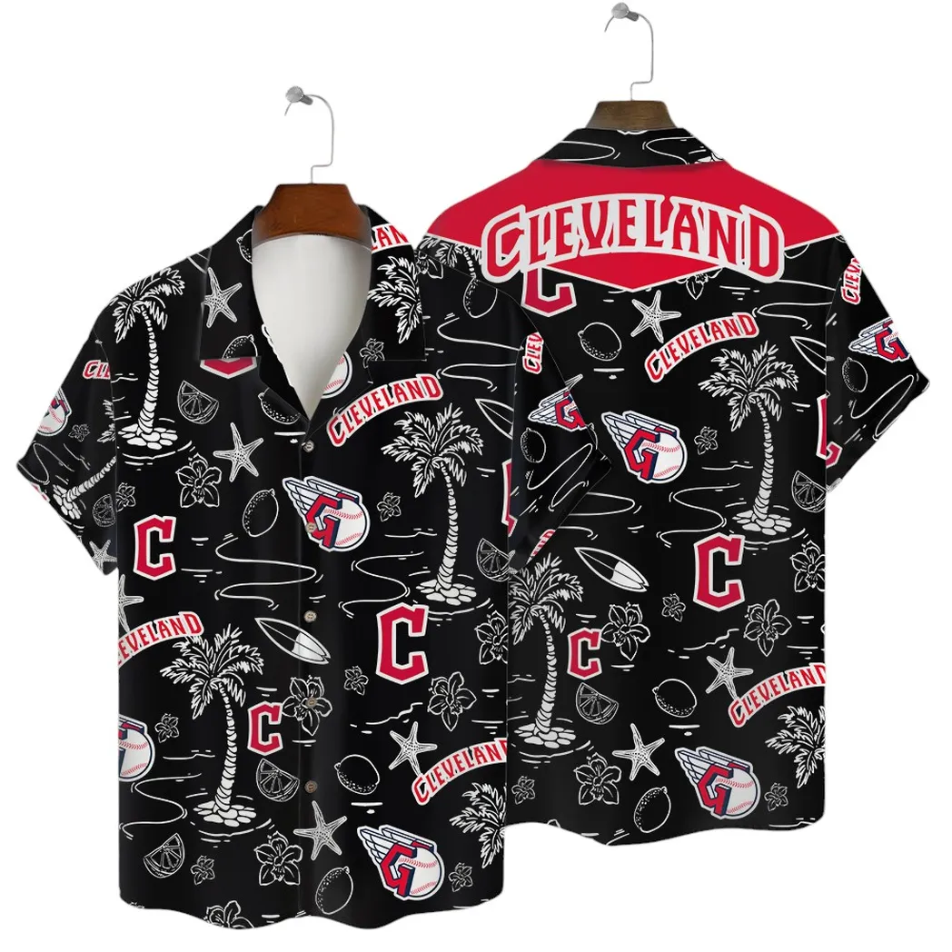 Cleveland Guardians Sunset Palm Hawaiian Shirt