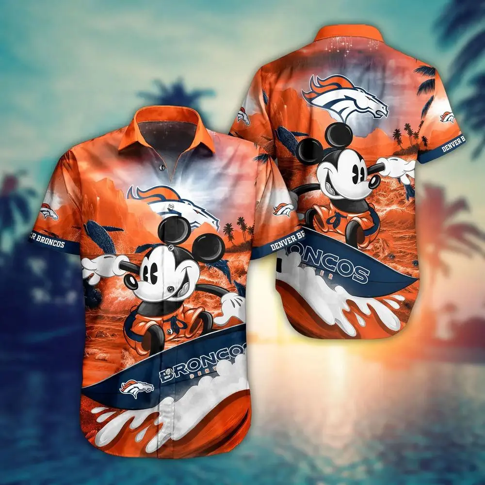 Denver Broncos Adventure Wave Hawaiian Shirt