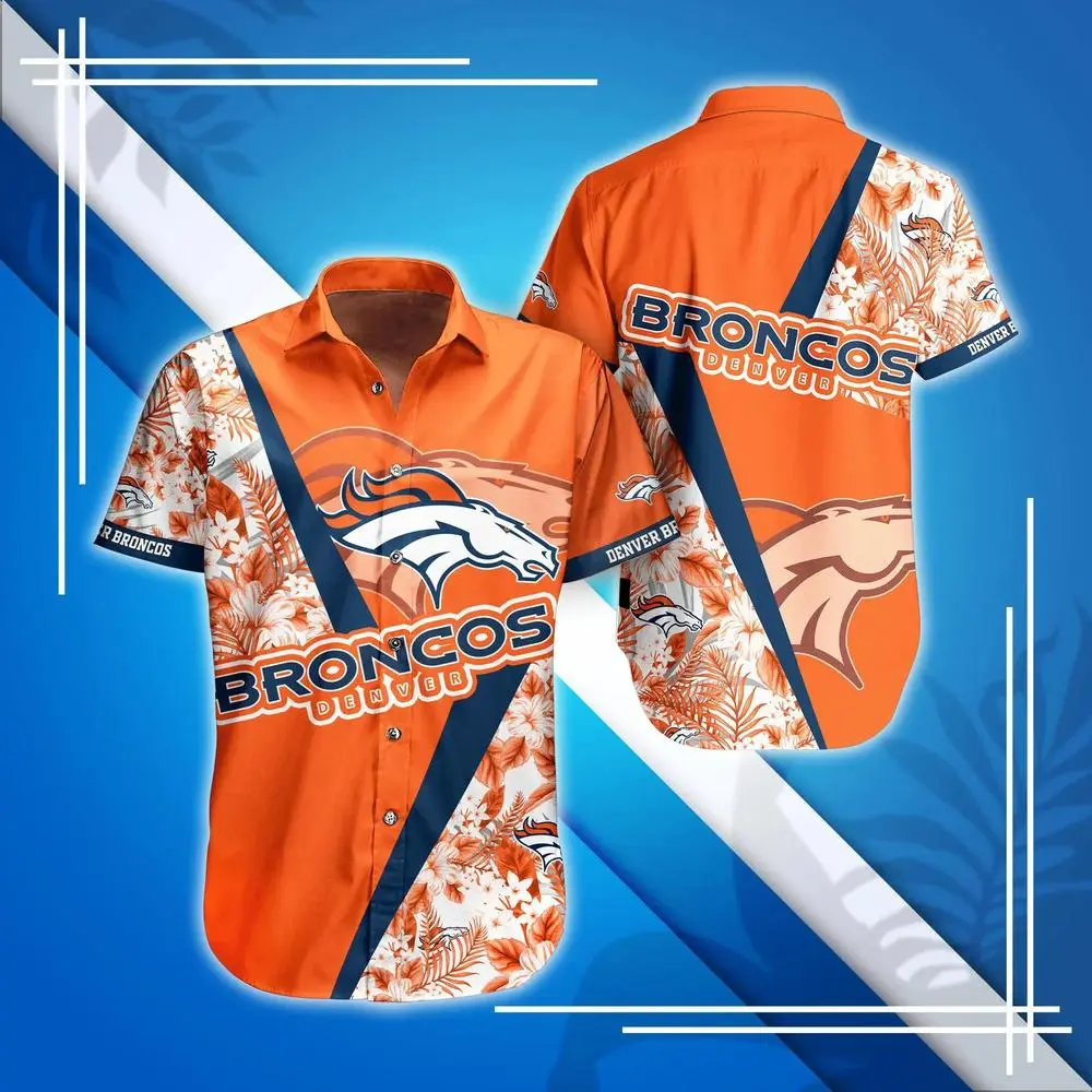 Denver Broncos Bold Flora Hawaiian Shirt