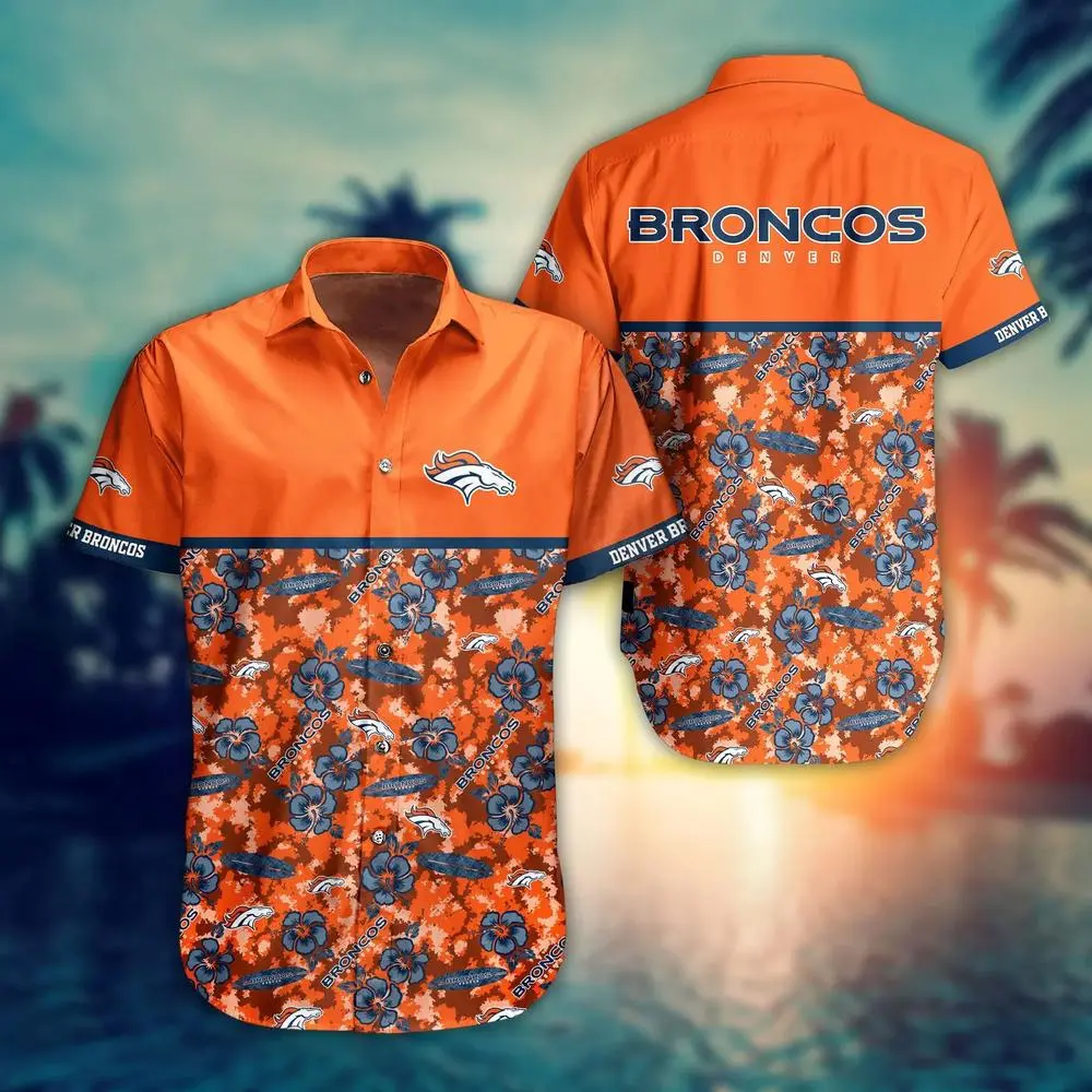 Denver Broncos Sunset Bloom Hawaiian Shirt