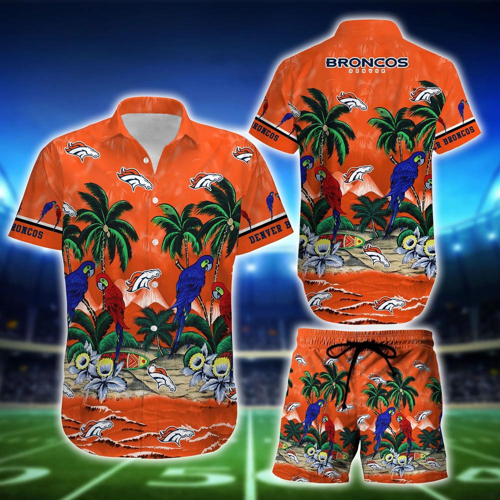 Denver Broncos Tropical Parrot Paradise Hawaiian Shirt