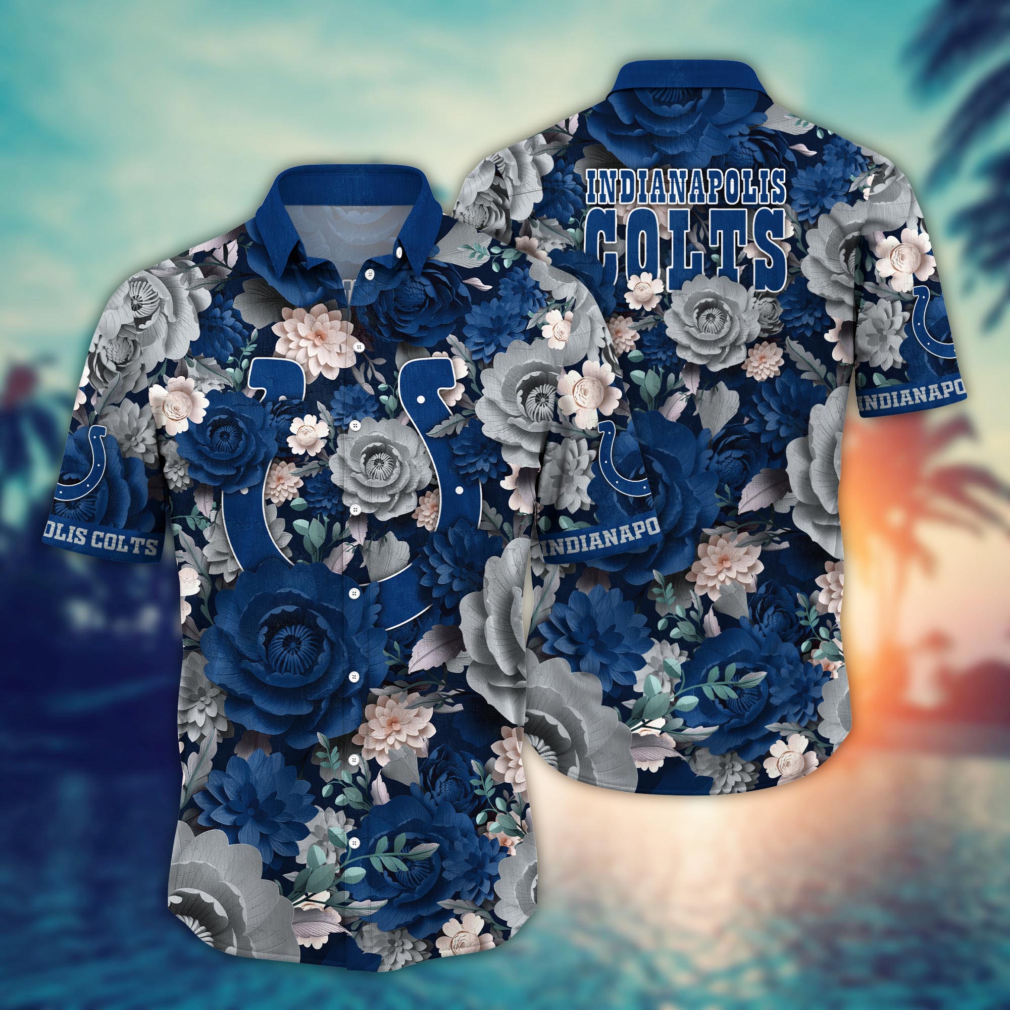 Indianapolis Colts Midnight Wave Hawaiian Shirt